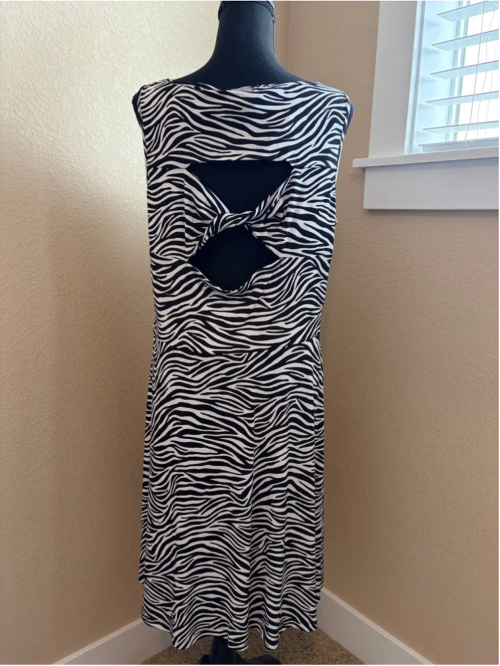 NWT Michael Kors Zebra Jersey Dress XL Animal Print Safari Fit Flare G6